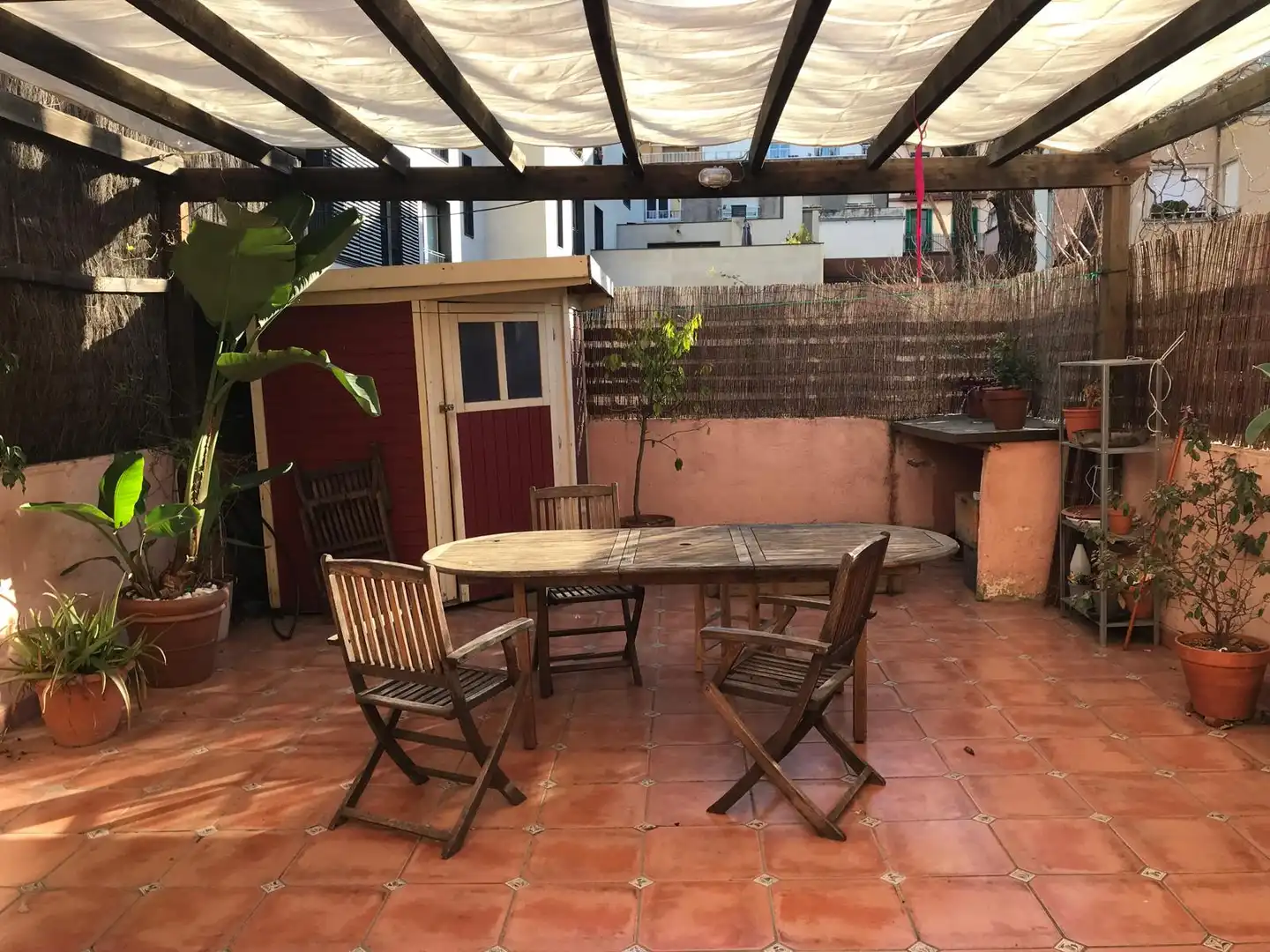 Terrace of Flat for rent in  Barcelona Capital  with Air Conditioner, Heating and Parquet flooring