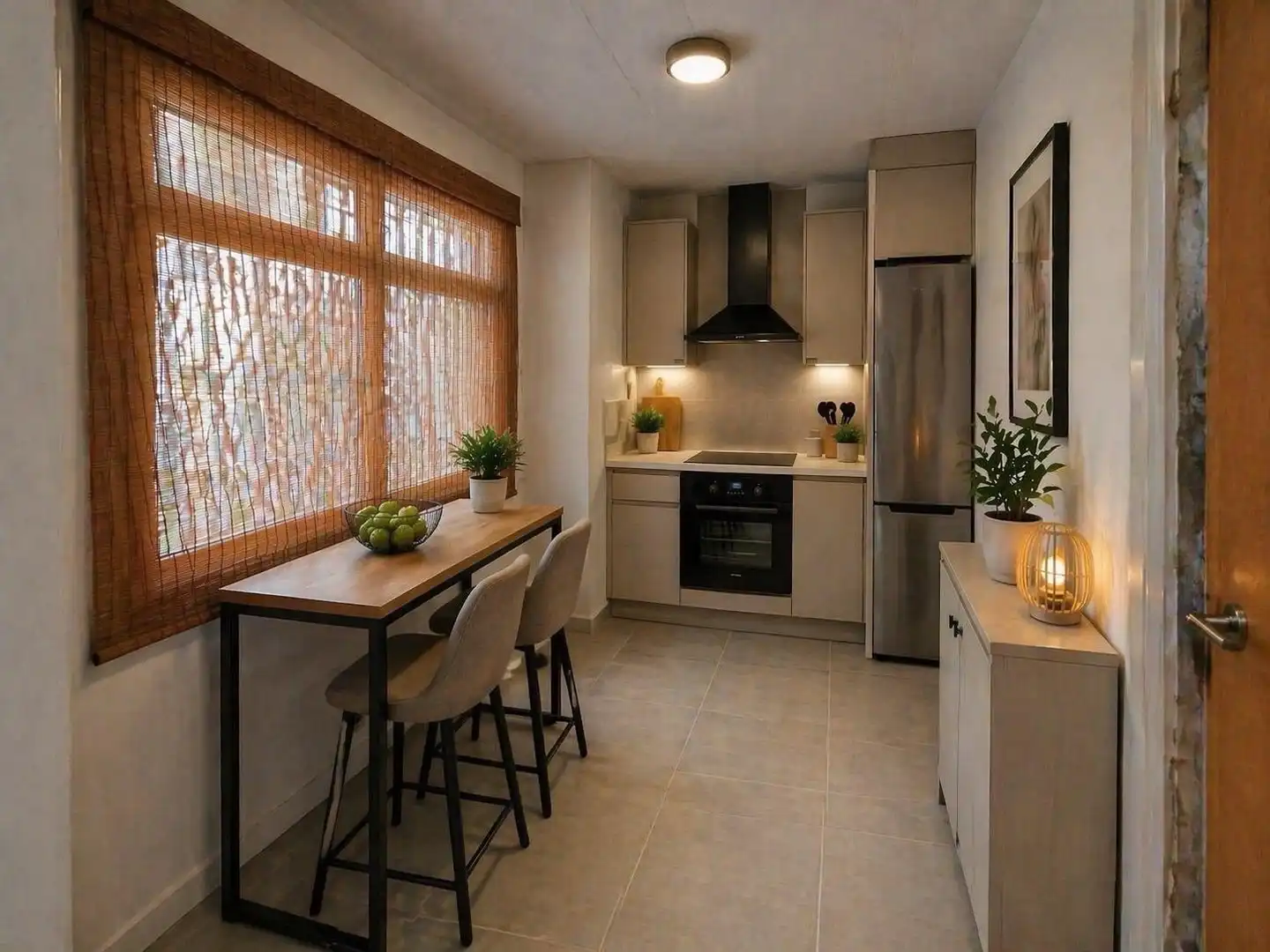 Cuina de Apartament de lloguer en Guardamar del Segura amb Aire condicionat, Piscina i Moblat