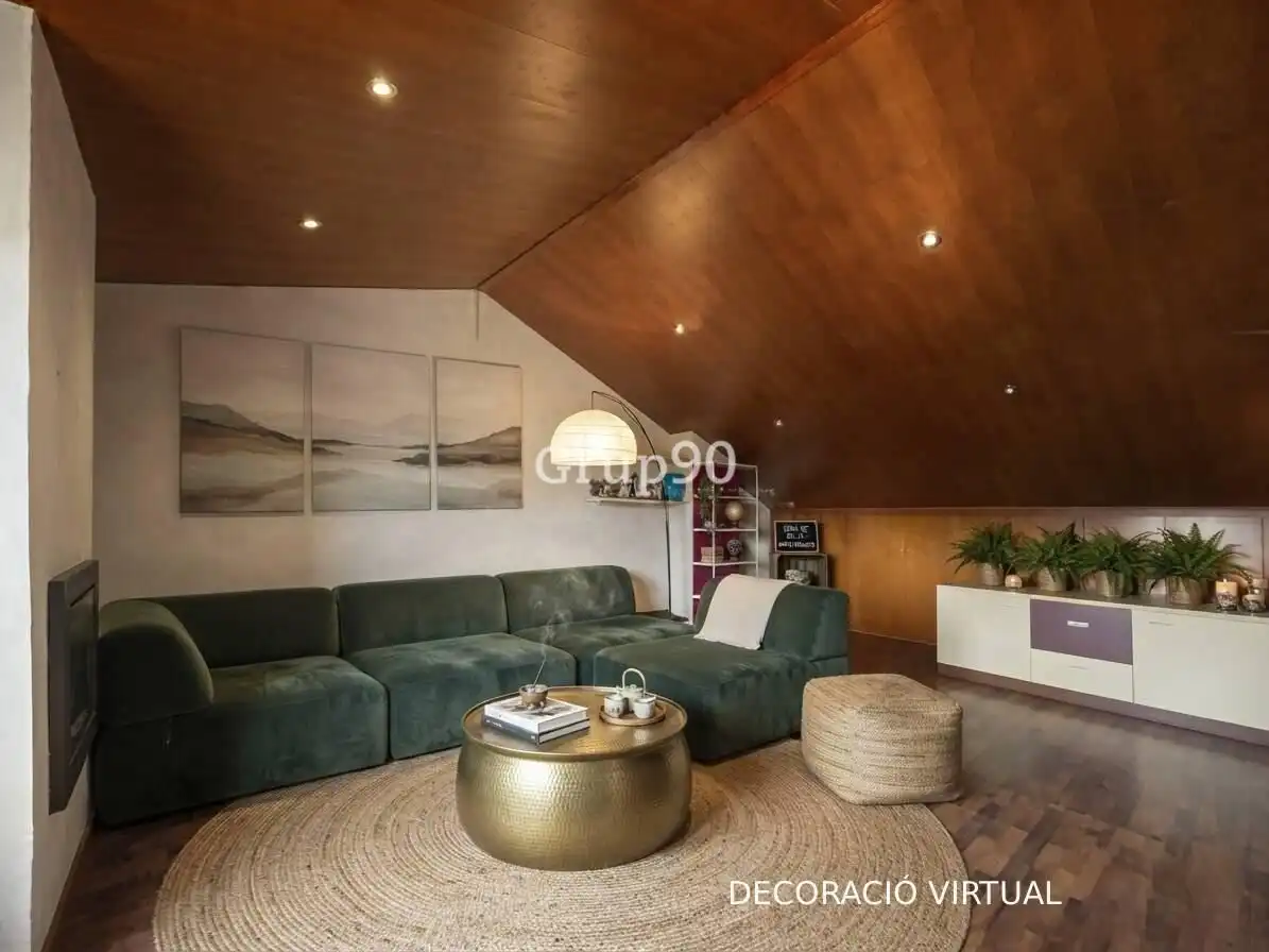 Sala de estar de Casa adosada en venta en Puigverd de Lleida con Aire acondicionado, Calefacción y Parquet