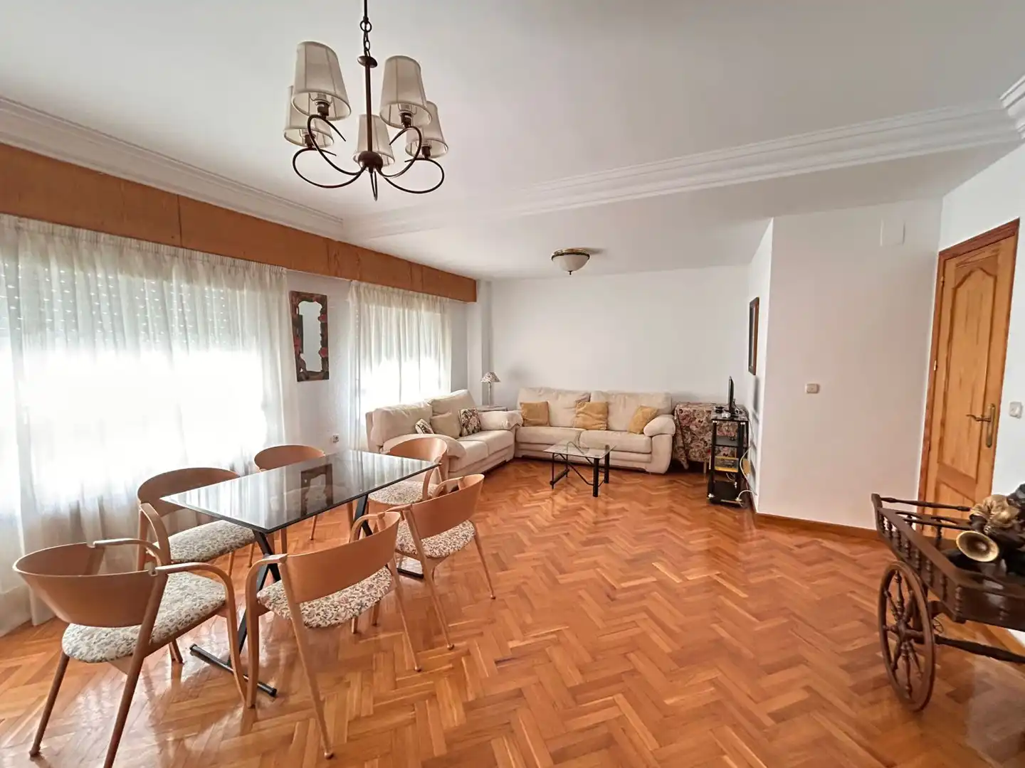 Sala d'estar de Pis de lloguer en Albacete amb Calefacció, Parquet i Balcó
