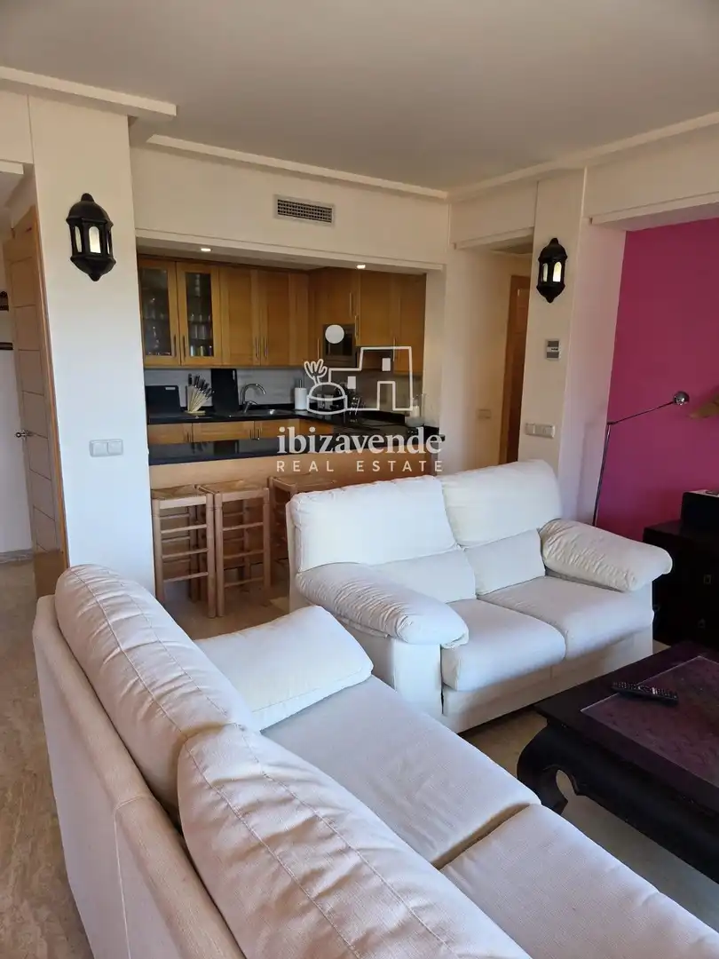 Sala de estar de Dúplex de alquiler en Santa Eulària des Riu con Aire acondicionado, Terraza y Trastero