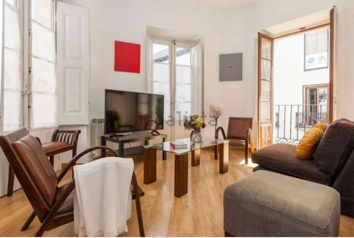 Sala d'estar de Pis de lloguer en  Madrid Capital amb Aire condicionat, Calefacció i Moblat
