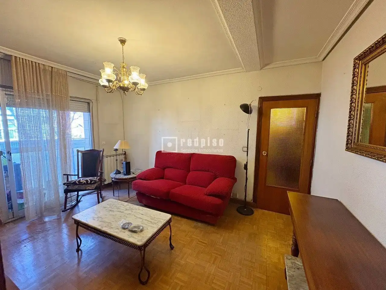 Sala de estar de Piso en venta en Madrid con Calefacción, Parquet y Terraza