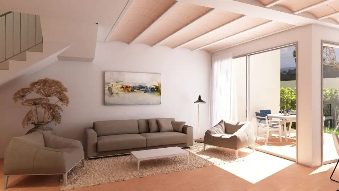 Sala d'estar de Casa adosada en venda en Vall-llobrega amb Aire condicionat, Calefacció i Terrassa