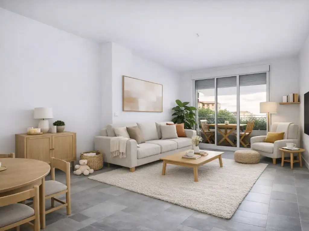 Living room of Flat for rent in Madrid  with Air Conditioner, Private garden and Terrace