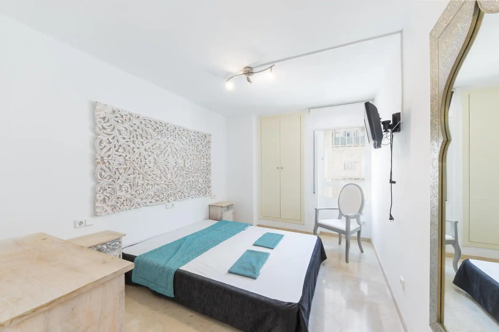 Schlafzimmer von Wohnung zur Miete in  Palma de Mallorca mit Klimaanlage, Heizung und Terrasse
