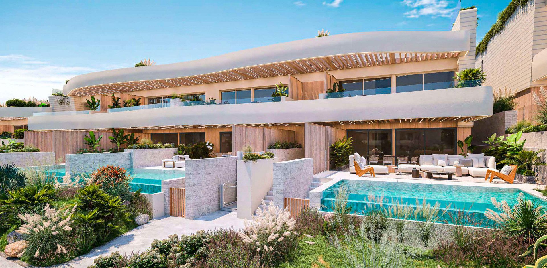 Exterior view of Planta baja for sale in Marbella  with Air Conditioner, Private garden and Terrace