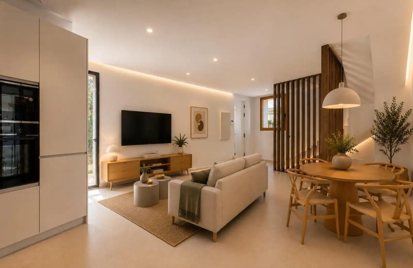 Wohnzimmer von Einfamilien-Reihenhaus zum Verkauf in Andratx mit Klimaanlage, Heizung und Abstellraum
