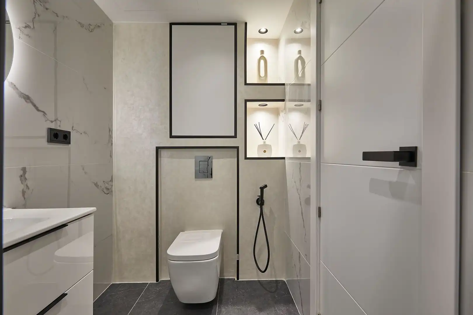 Badezimmer von Wohnung zum Verkauf in Malgrat de Mar mit Klimaanlage, Heizung und Parkett