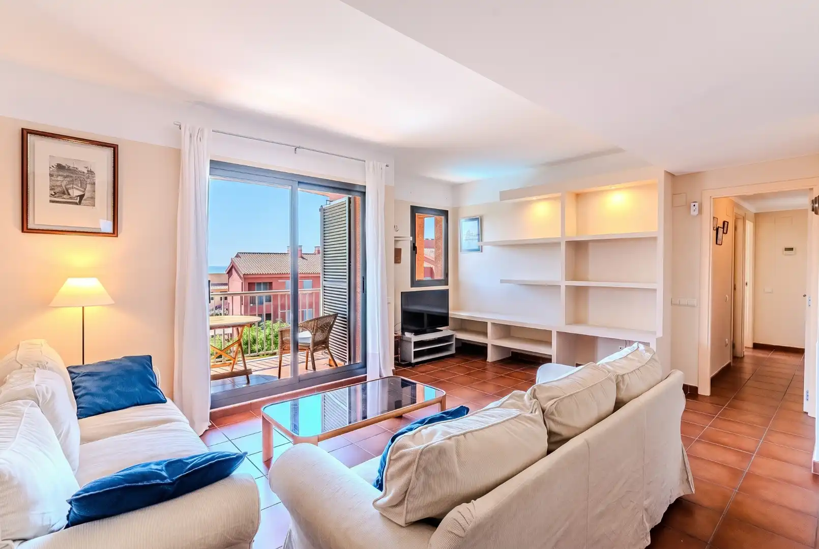 Sala de estar de Dúplex en venta en L'Ametlla de Mar  con Aire acondicionado, Calefacción y Terraza