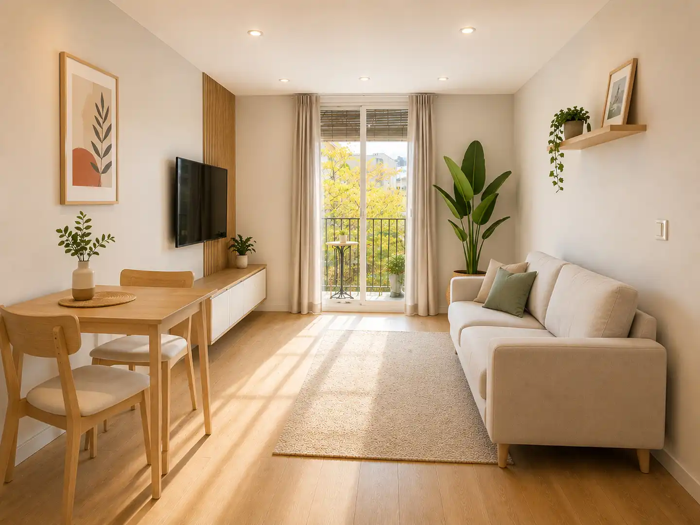 Wohnzimmer von Wohnung zum Verkauf in Barcelona mit Klimaanlage, Heizung und Möbliert