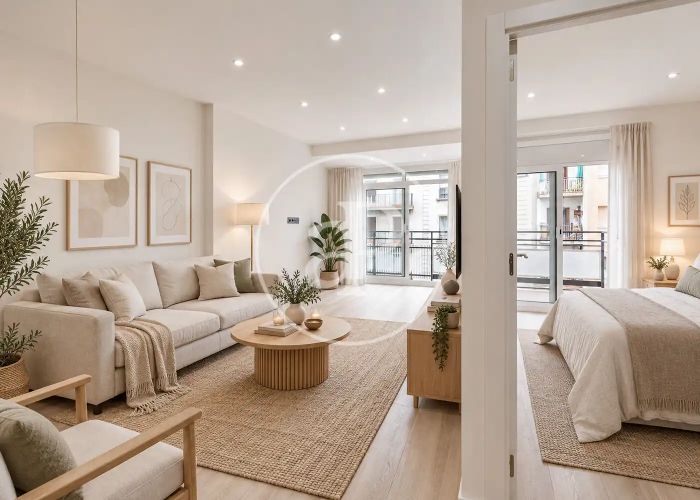 Living room of Flat for sale in Barcelona  with Air Conditioner, Heating and Balcony