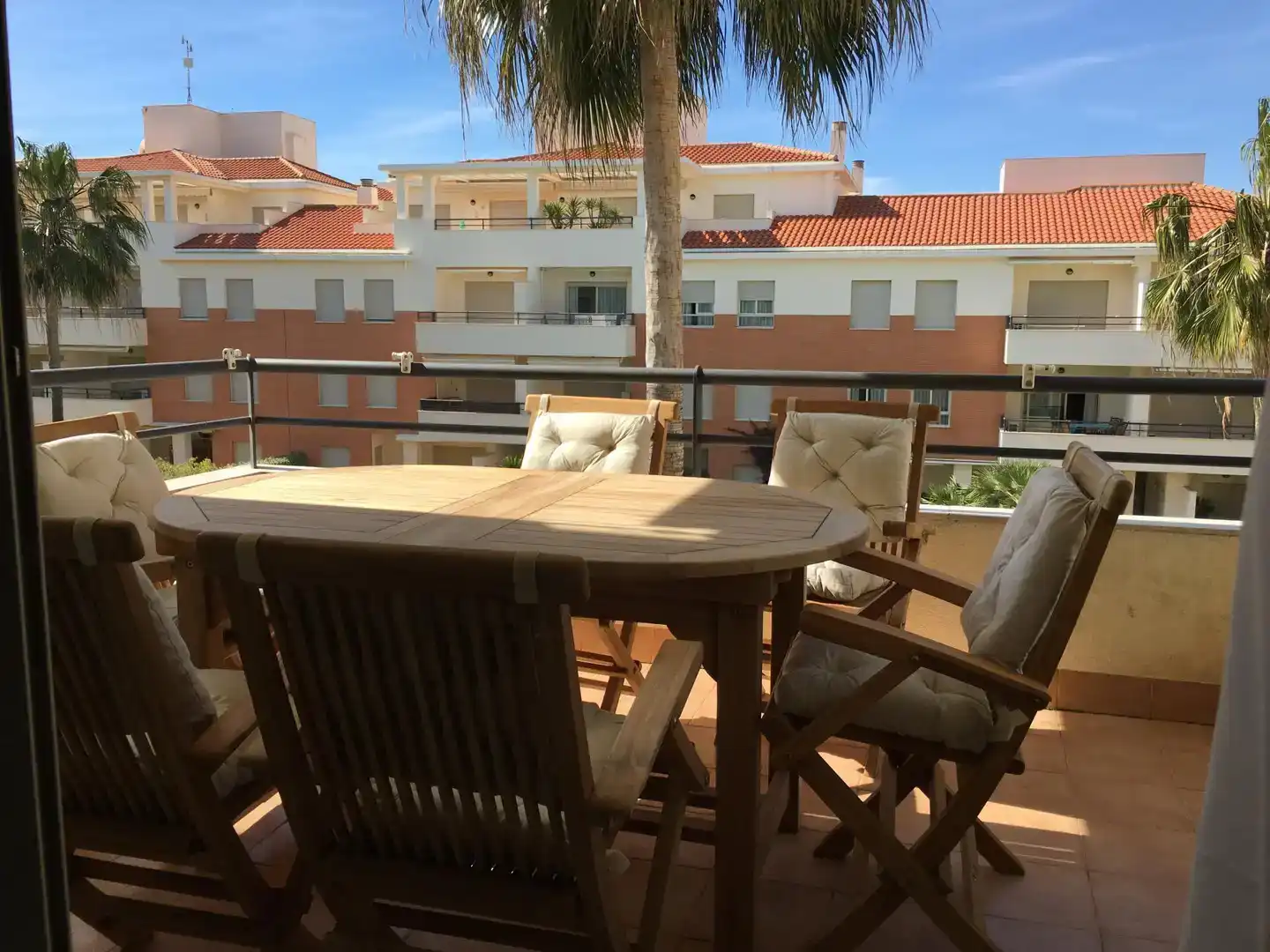 Terrasse von Wohnung zur Miete in Rota mit Klimaanlage, Privatgarten und Schwimmbad