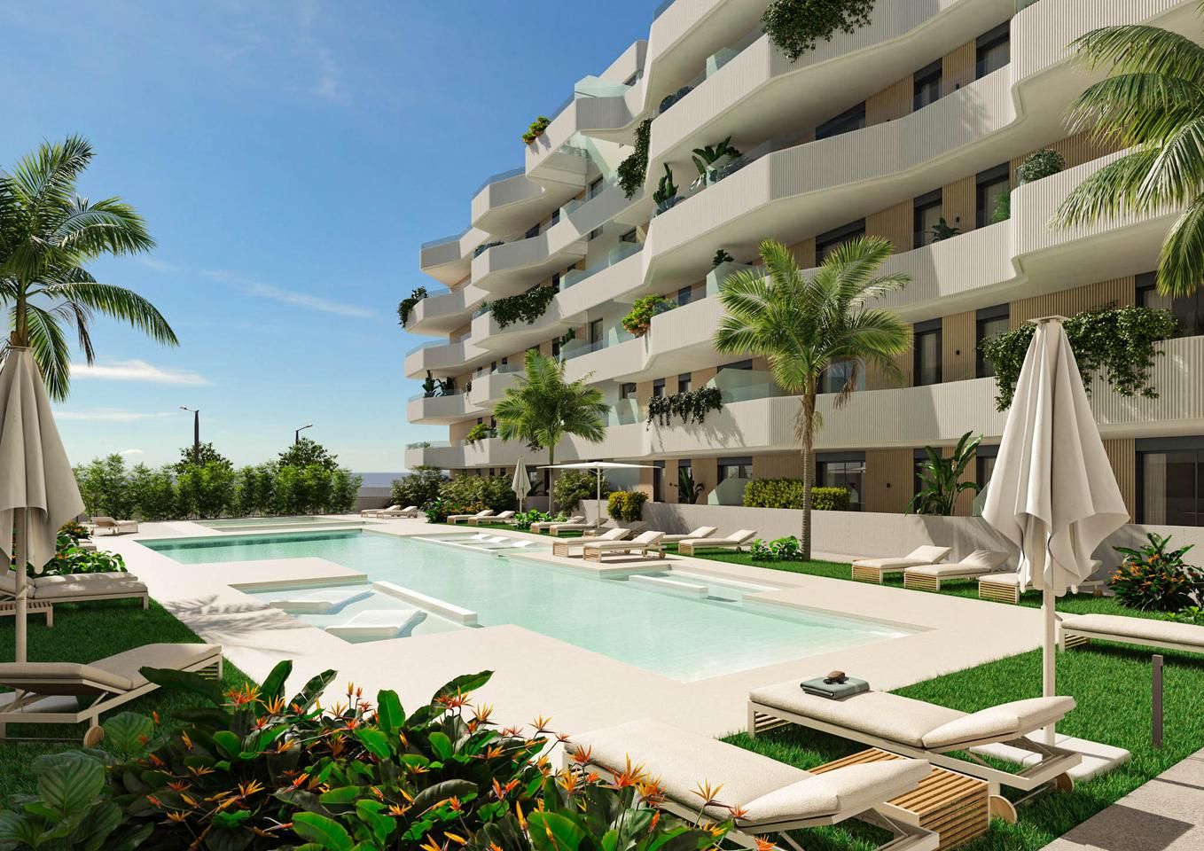 Piscina de Apartament en venda en Mijas amb Aire condicionat, Calefacció i Jardí privat