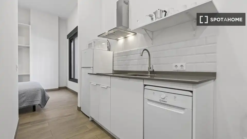 Cocina de Apartamento para compartir en Sevilla con Aire acondicionado, Terraza y Amueblado