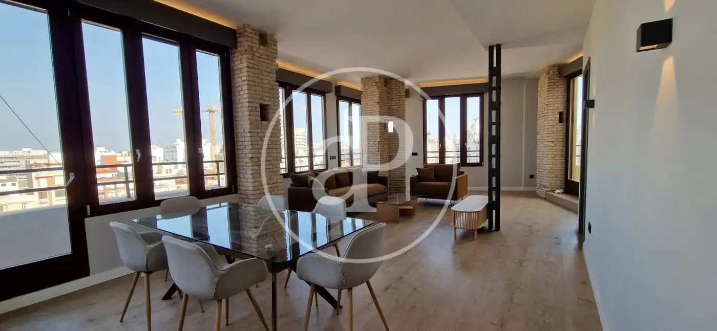 Living room of Flat for rent in Valencia  with Air Conditioner, Heating and Balcony