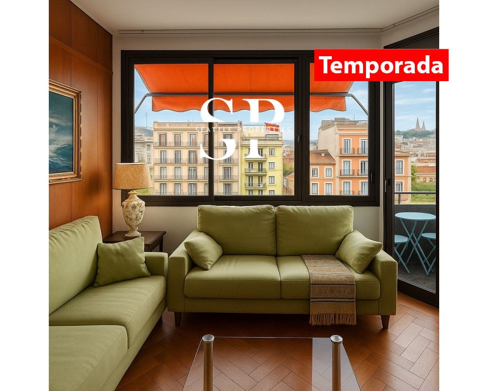 Sala d'estar de Pis de lloguer en  Barcelona Capital amb Aire condicionat, Calefacció i Parquet