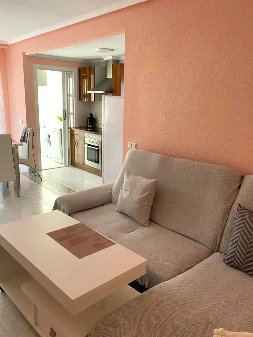 Sala de estar de Apartamento en venta en Torrevieja con Terraza, Amueblado y Balcón