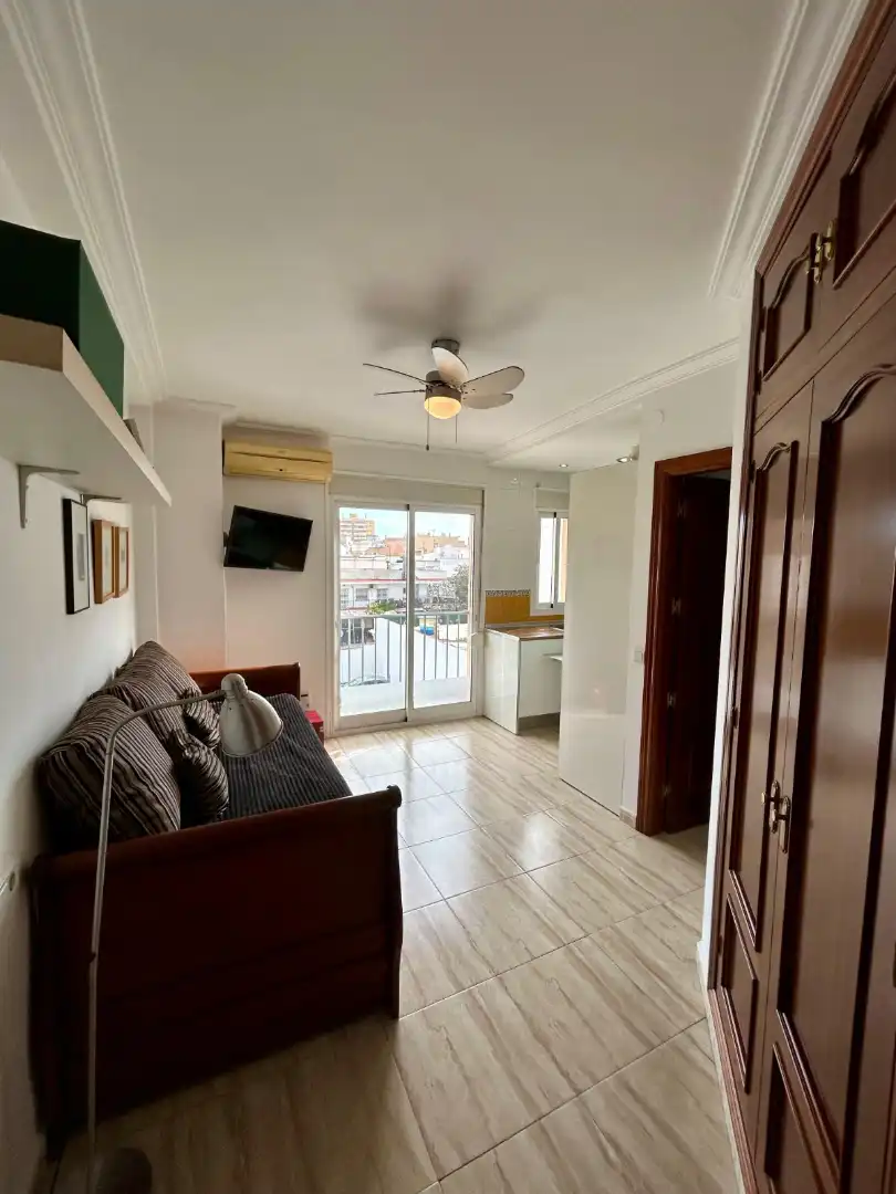 Sala d'estar de Estudi en venda en Mijas amb Aire condicionat i Moblat