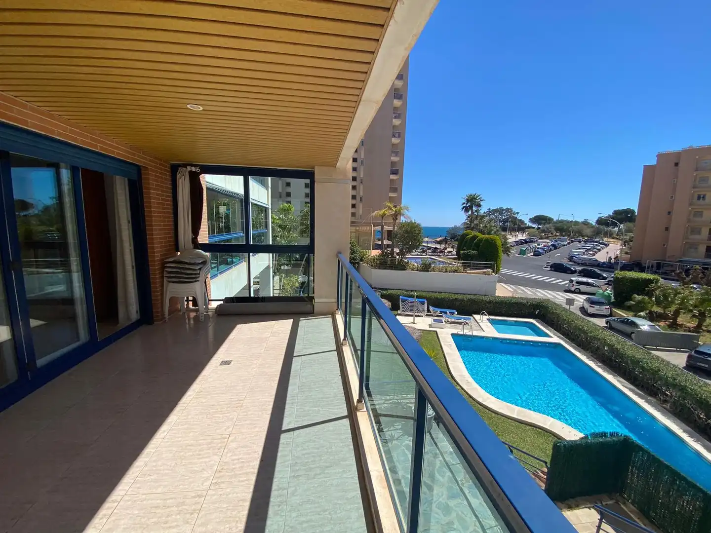 Terrasse von Wohnungen zum Verkauf in Calpe / Calp mit Klimaanlage, Heizung und Privatgarten