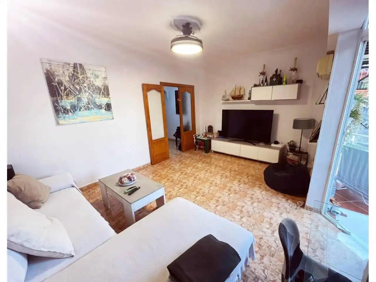 Wohnzimmer von Wohnung zum Verkauf in  Palma de Mallorca mit Klimaanlage und Balkon