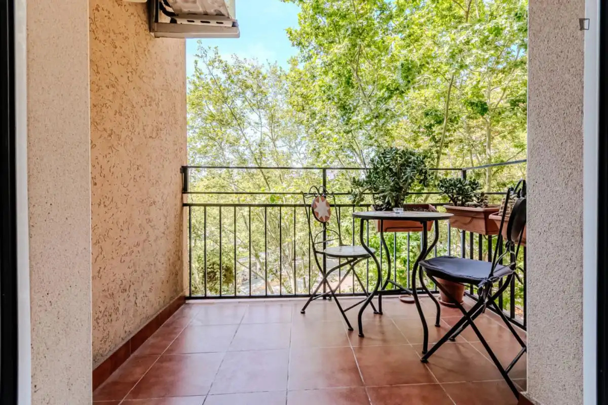 Terrassa de Apartament per a compartir en Barcelona amb Aire condicionat, Calefacció i Moblat