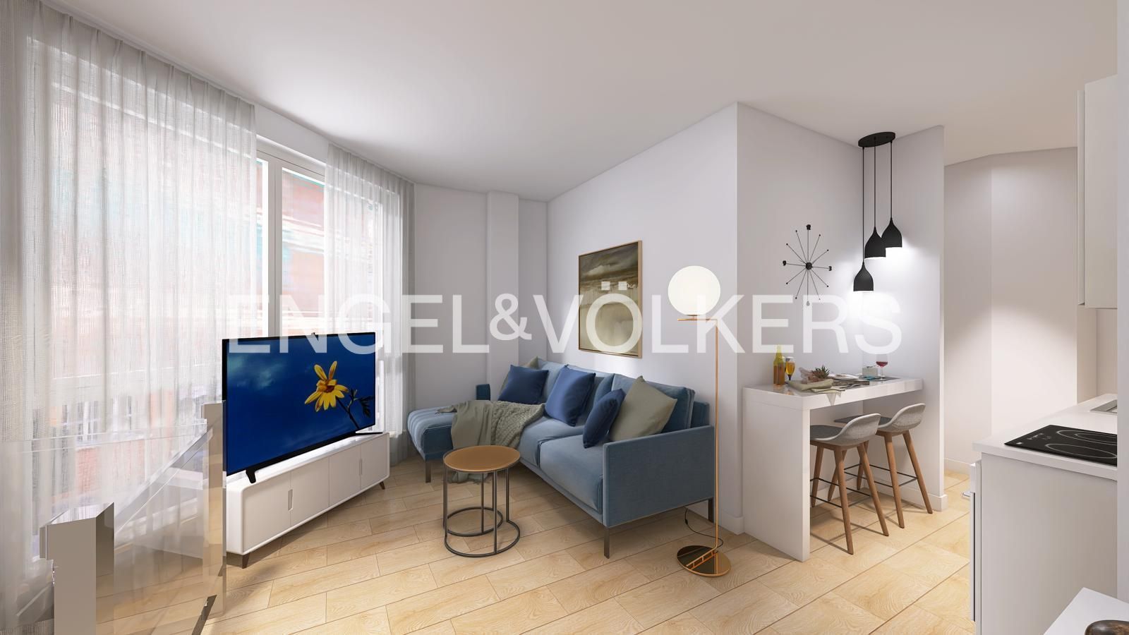 Sala de estar de Apartamento en venta en  Madrid Capital con Aire acondicionado y Calefacción