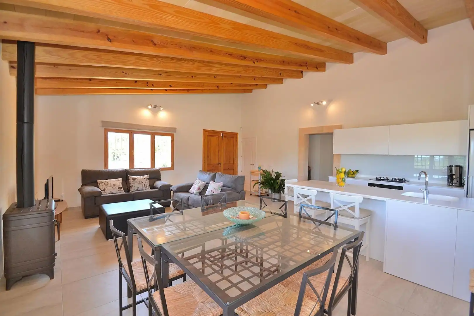 Living room of Country homes for rent in Llubí  with Private garden, Terrace and Swimming Pool