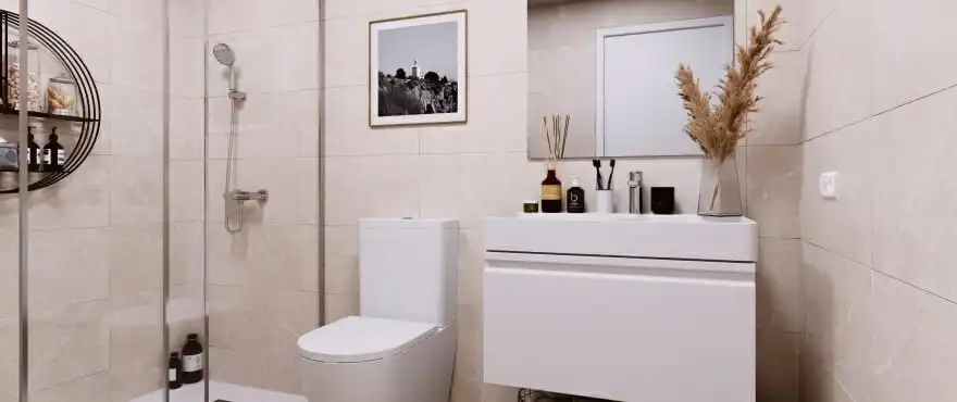 Bany de Apartament en venda en Santa Pola amb Aire condicionat, Jardí privat i Parquet