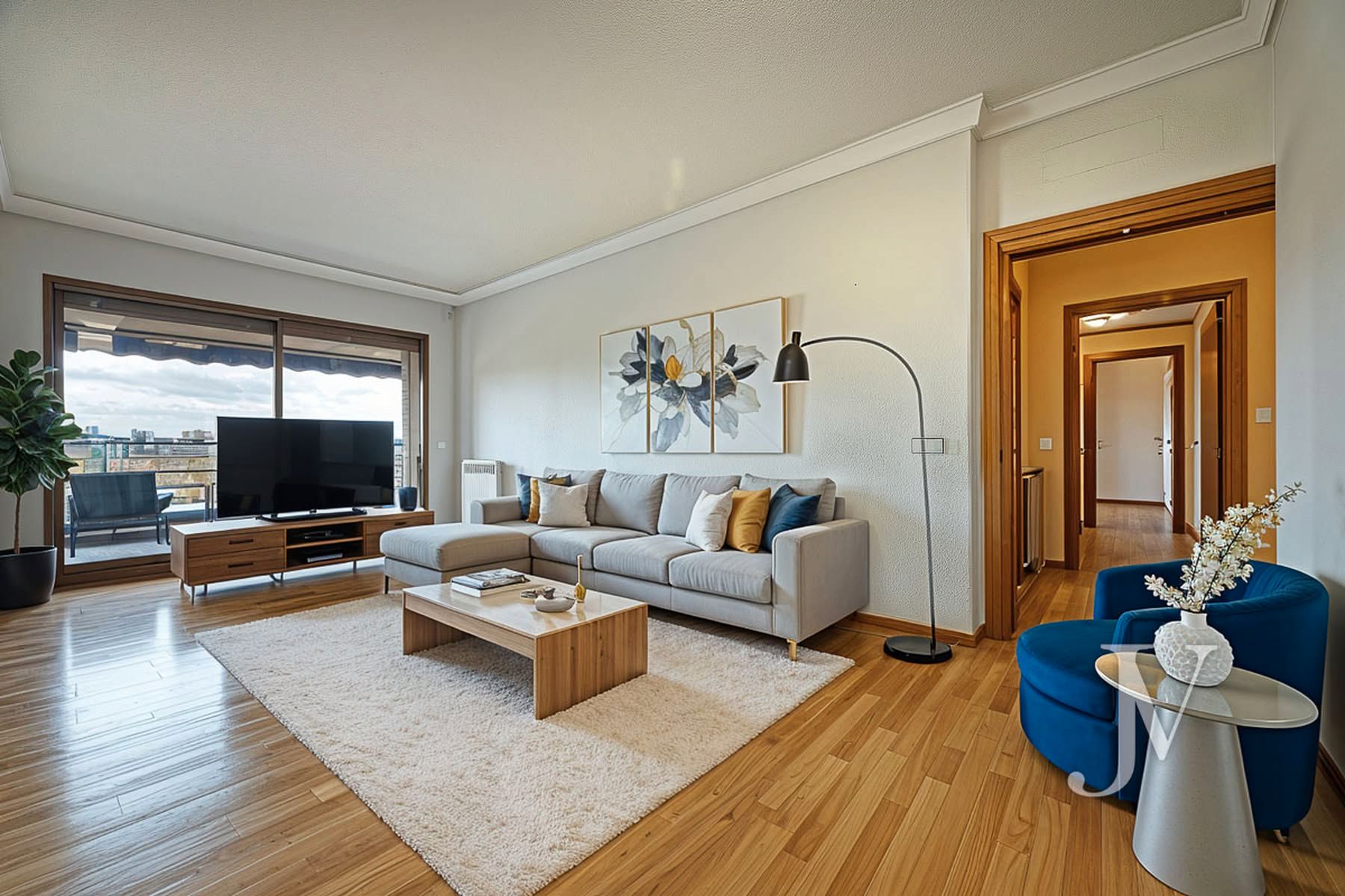 Living room of Flat for sale in  Madrid Capital  with Heating, Terrace and Storage room