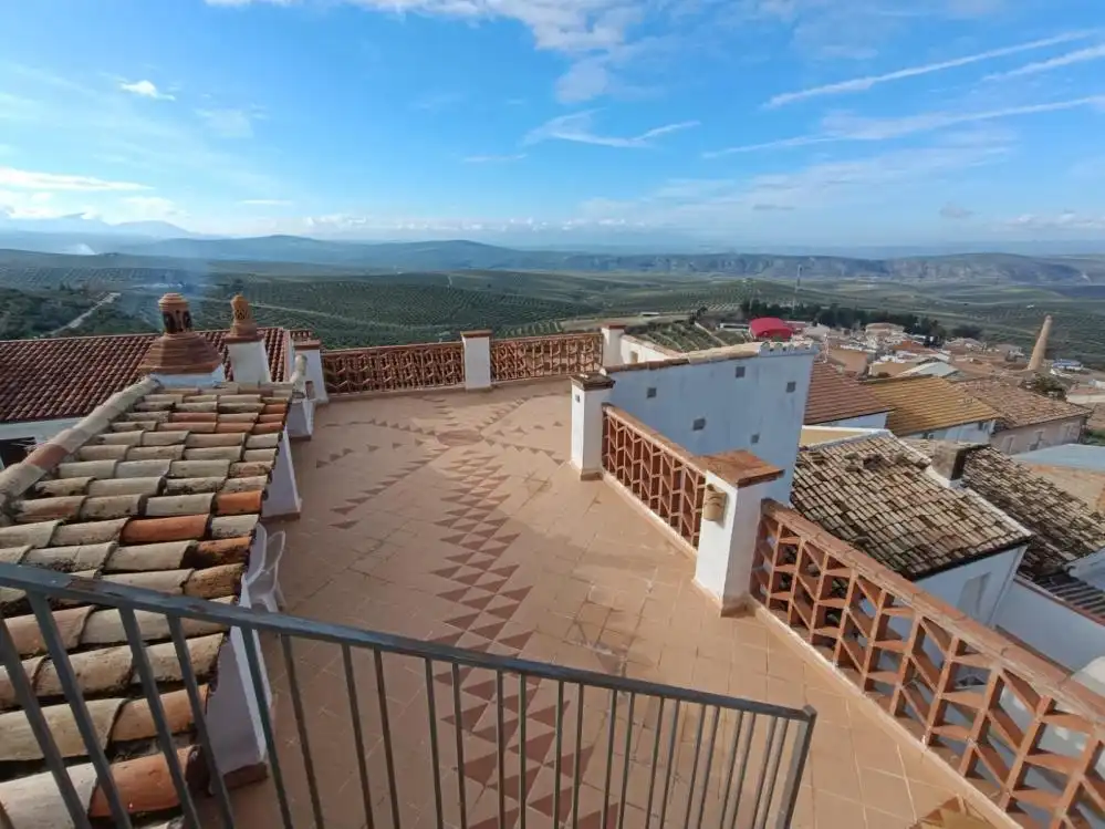 Vista exterior de Casa o xalet en venda en Chilluévar amb Aire condicionat, Terrassa i Moblat