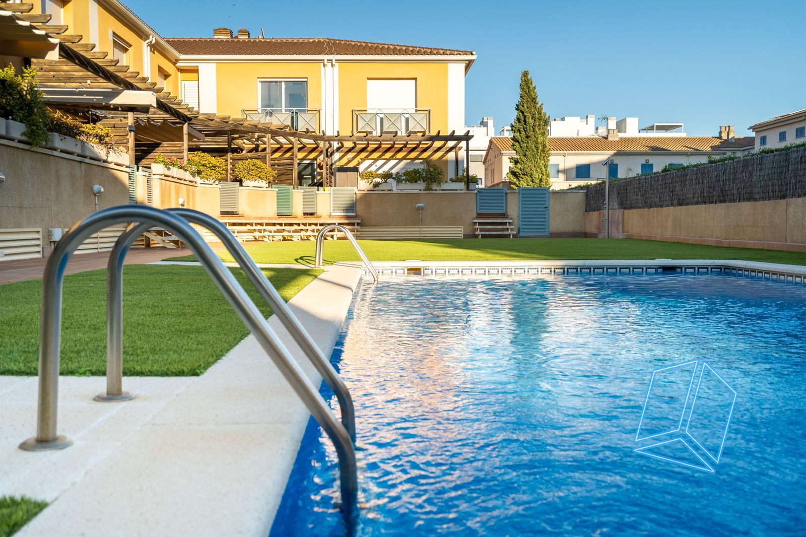 Swimming pool of Single-family semi-detached for sale in Cubelles  with Terrace and Swimming Pool