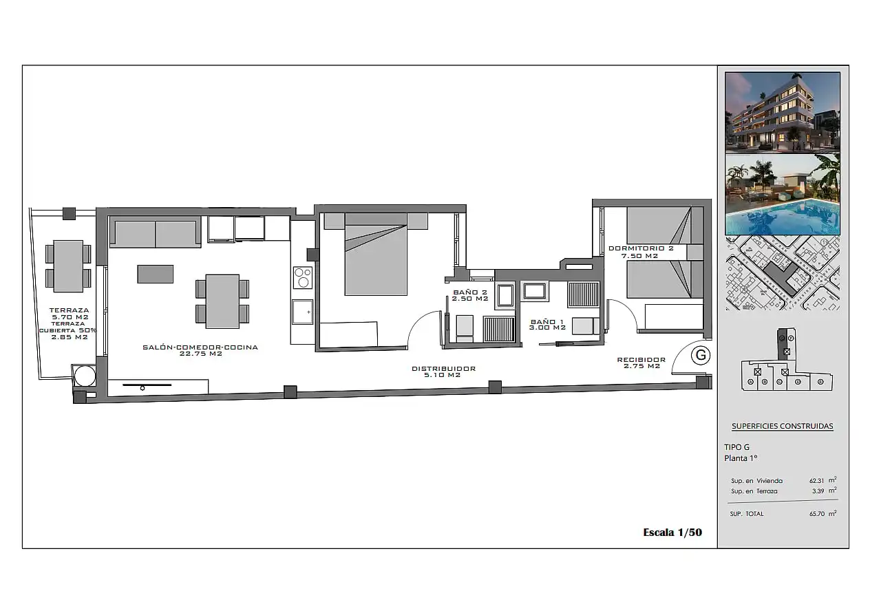 Apartament amb terrassa en venda a Santa Pola ciudad, imagen 23