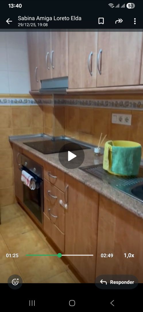 Cuina de Apartament de lloguer en Elda amb Aire condicionat, Calefacció i Moblat