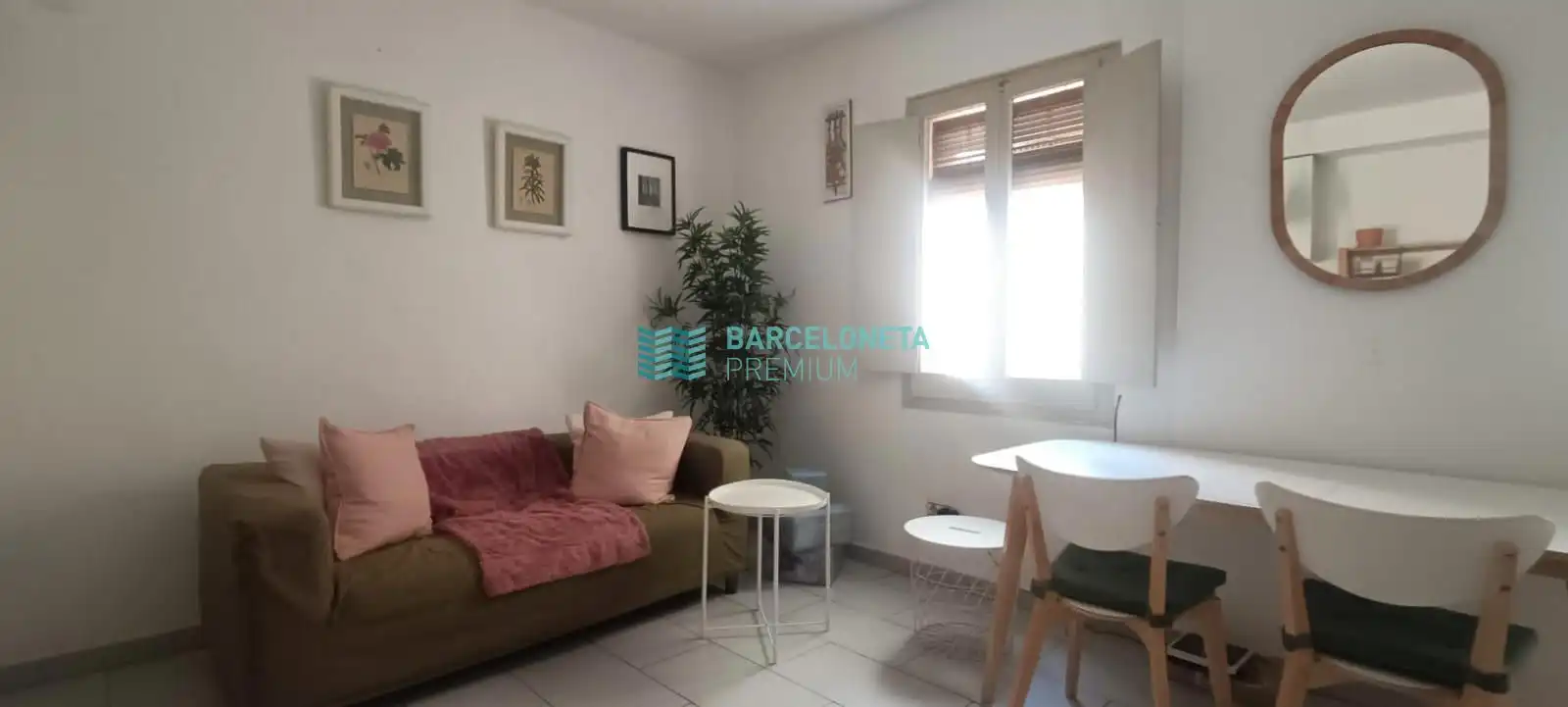 Sala de estar de Piso de alquiler en Barcelona con Terraza y Amueblado