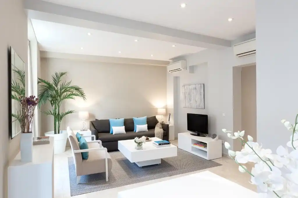 Sala d'estar de Estudi de lloguer en  Barcelona Capital amb Moblat i Es permeten mascotes