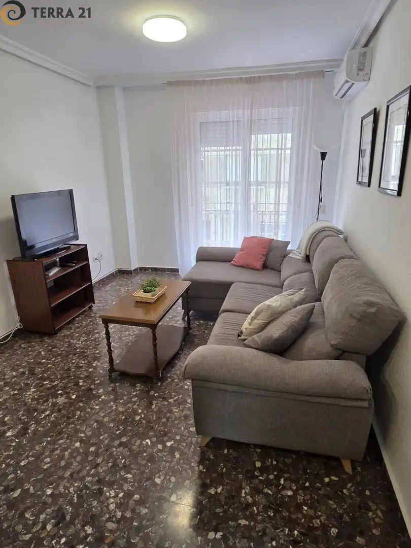 Sala d'estar de Pis de lloguer en Jaén amb Aire condicionat, Moblat i Balcó