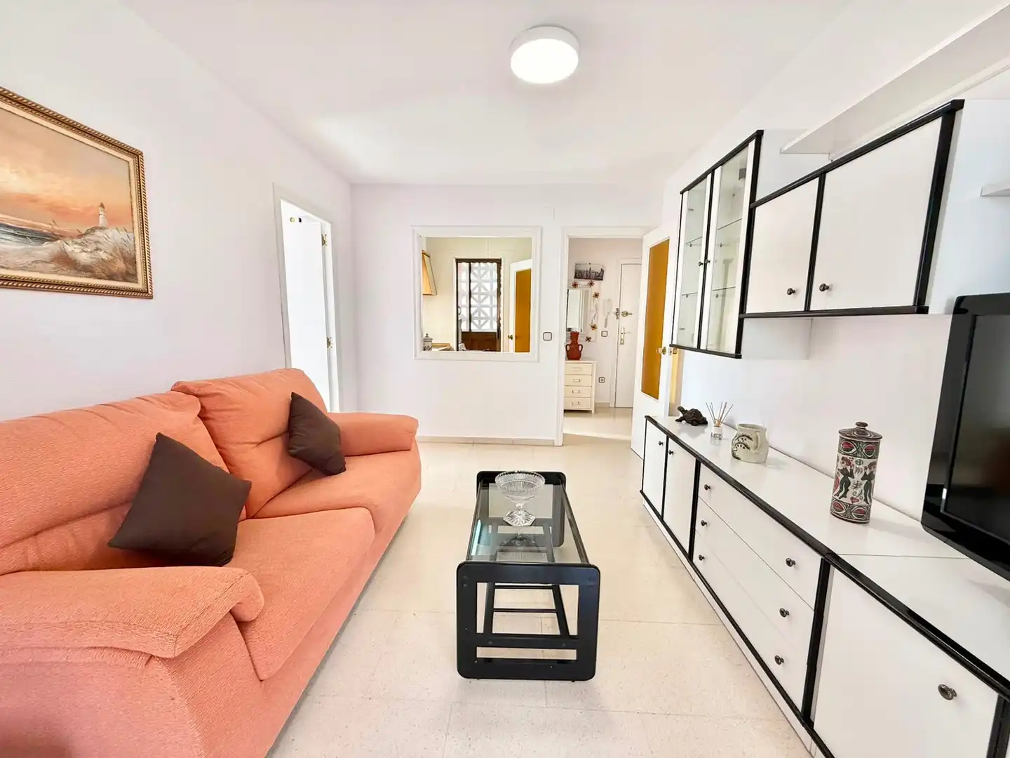Sala d'estar de Apartament de lloguer en Finestrat amb Aire condicionat, Calefacció i Piscina