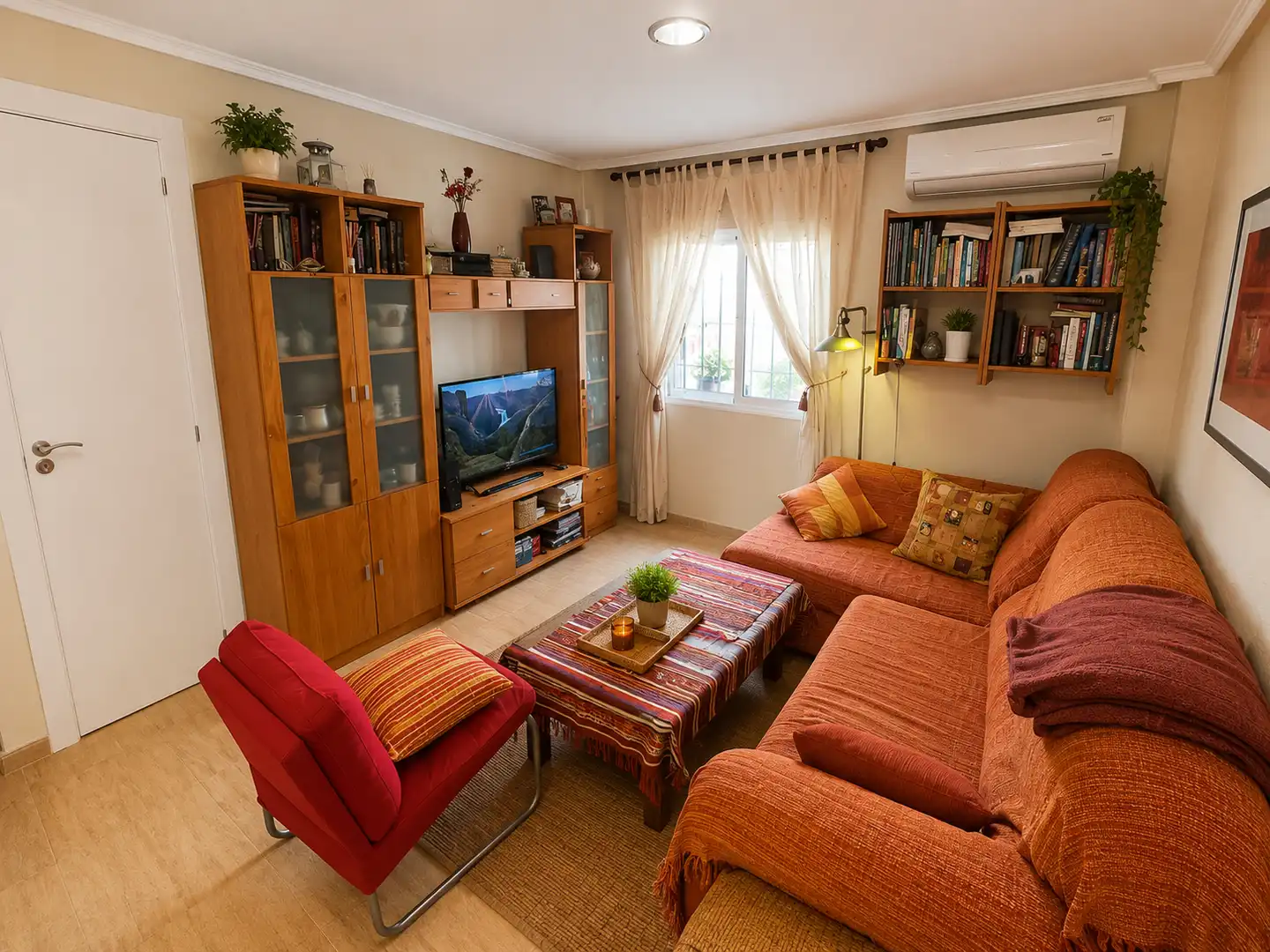 Sala de estar de Planta baja en venta en Alicante / Alacant con Aire acondicionado, Amueblado y Horno