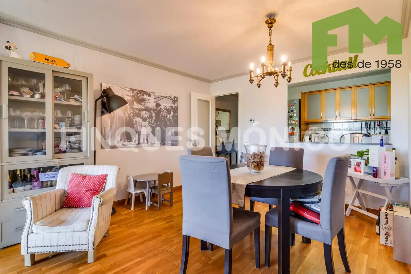 Comedor de Piso de alquiler en Teià con Calefacción, Parquet y Terraza