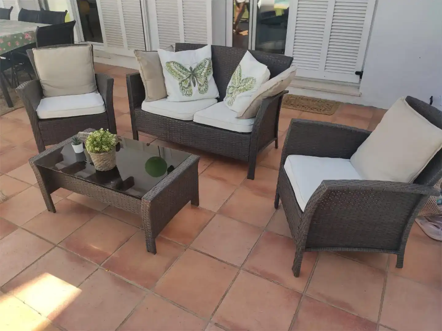 Terrace of Flat for rent in Conil de la Frontera  with Air Conditioner, Private garden and Swimming Pool