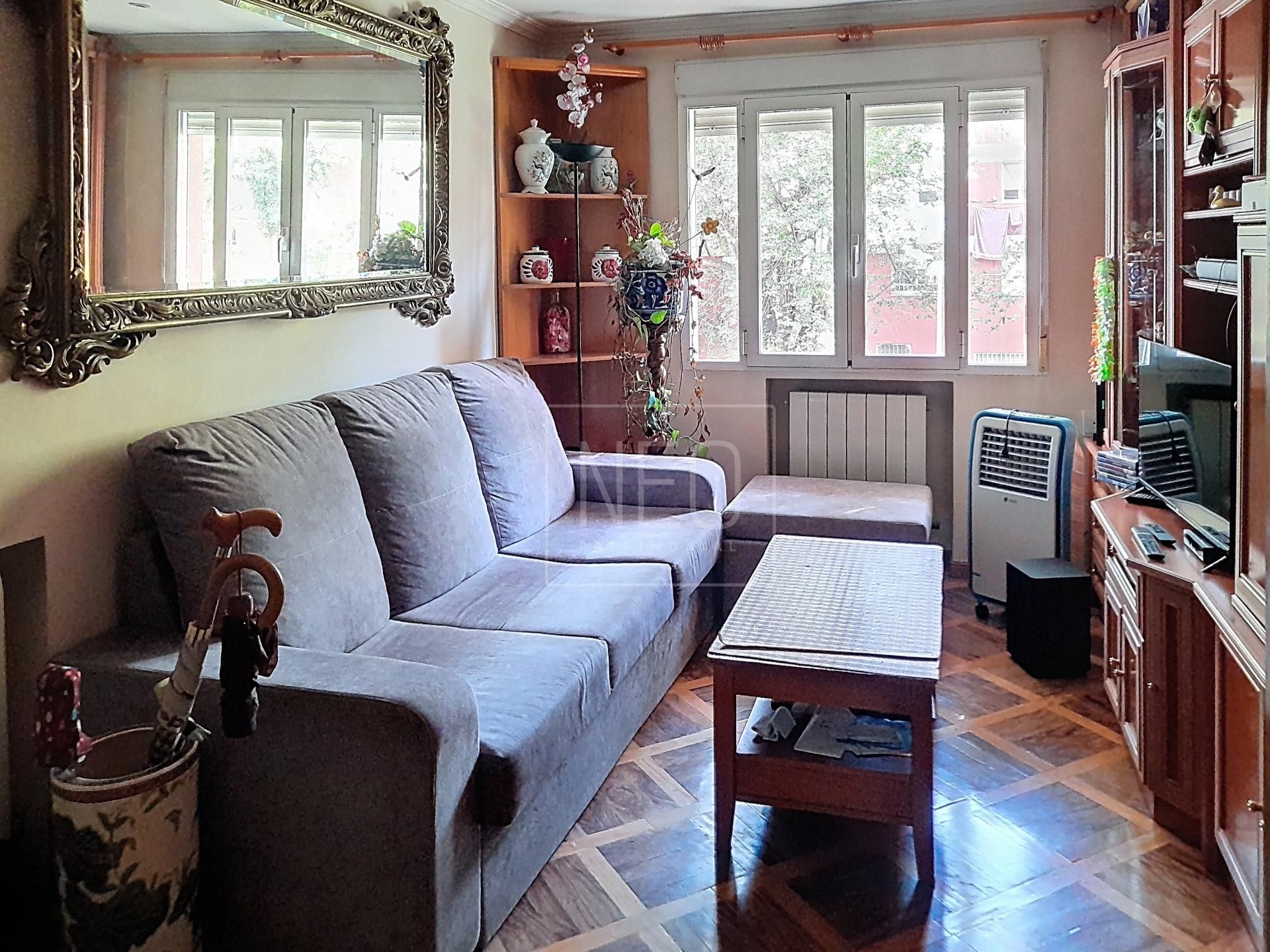 Sala d'estar de Planta baixa en venda en  Madrid Capital amb Parquet i Balcó
