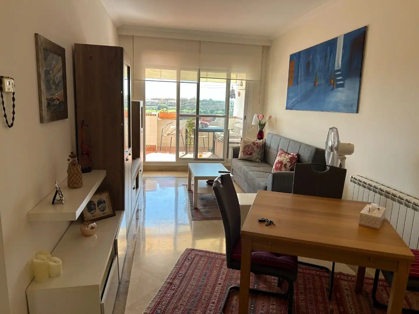 Sala de estar de Piso de alquiler en Mijas con Aire acondicionado y Terraza