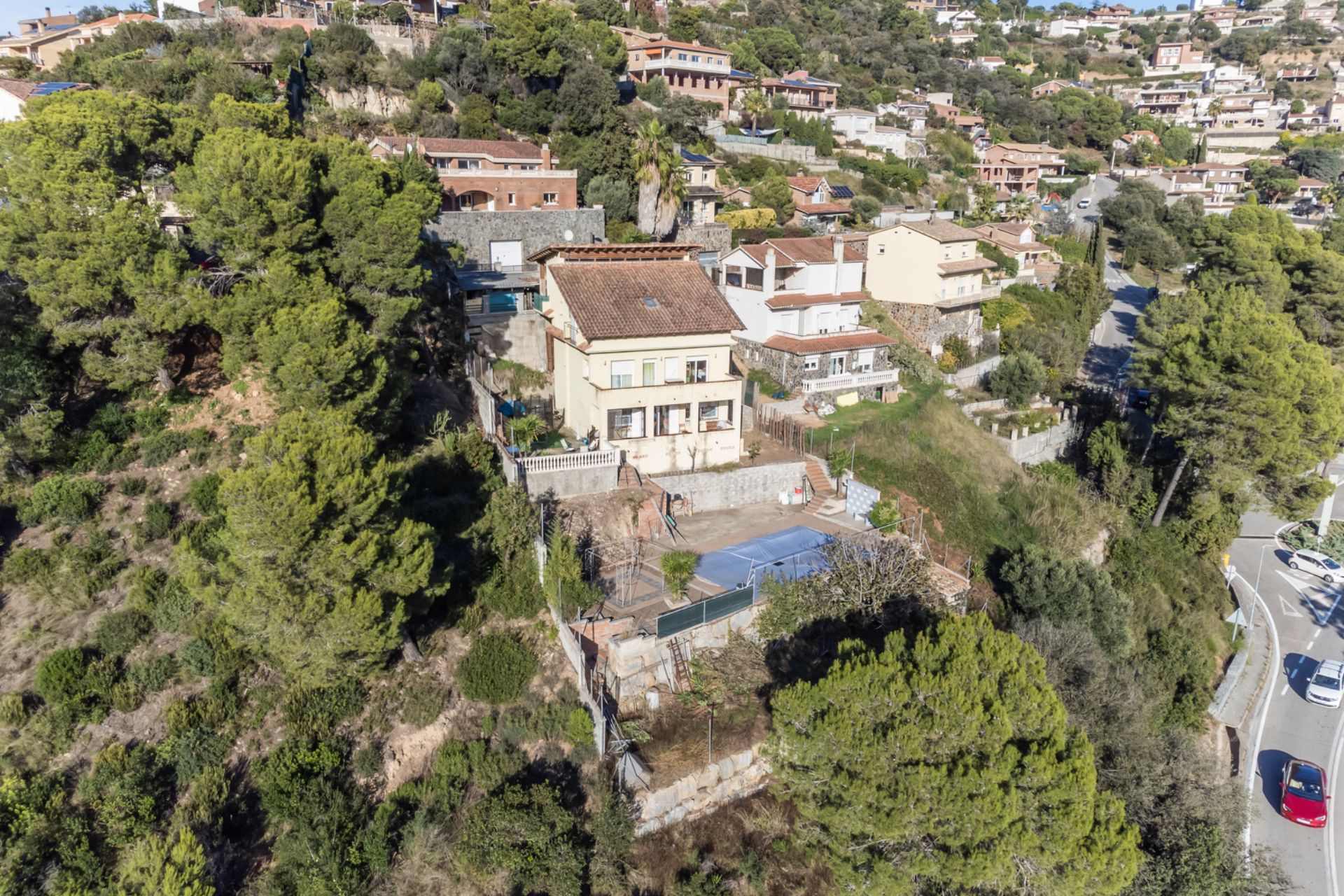 Exterior view of House or chalet for sale in Sant Fost de Campsentelles  with Air Conditioner, Heating and Private garden