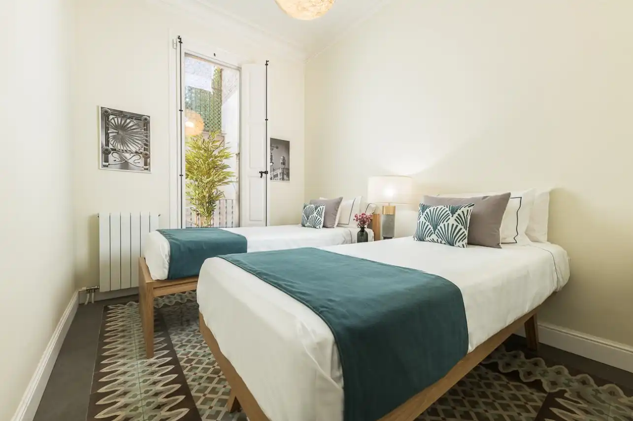 Habitación de Apartamento de alquiler en Barcelona con Aire acondicionado, Calefacción y Amueblado