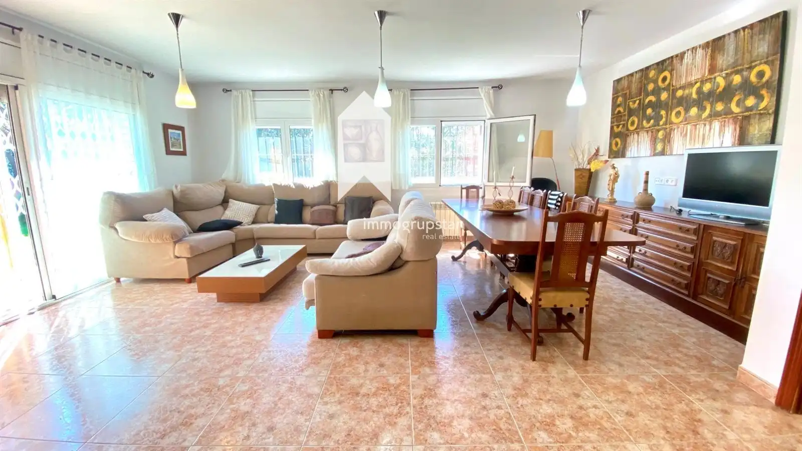 Sala d'estar de Casa o xalet en venda en Calonge i Sant Antoni amb Calefacció, Terrassa i Piscina