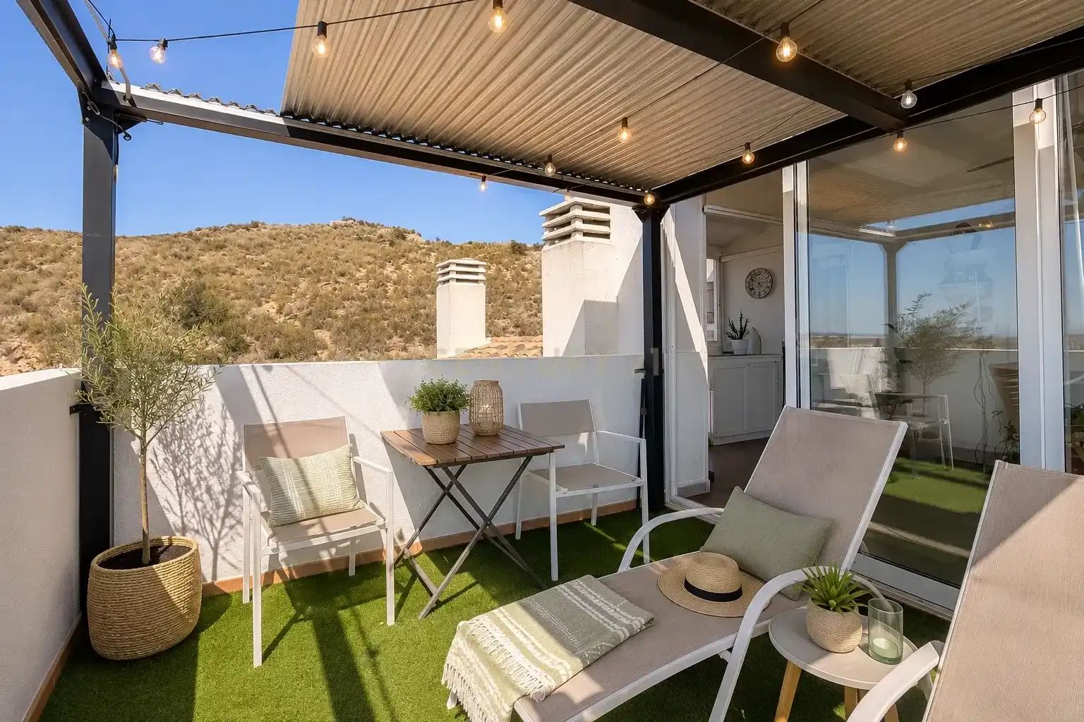 Terraza de Apartamento en venta en Mutxamel con Aire acondicionado, Trastero y Piscina