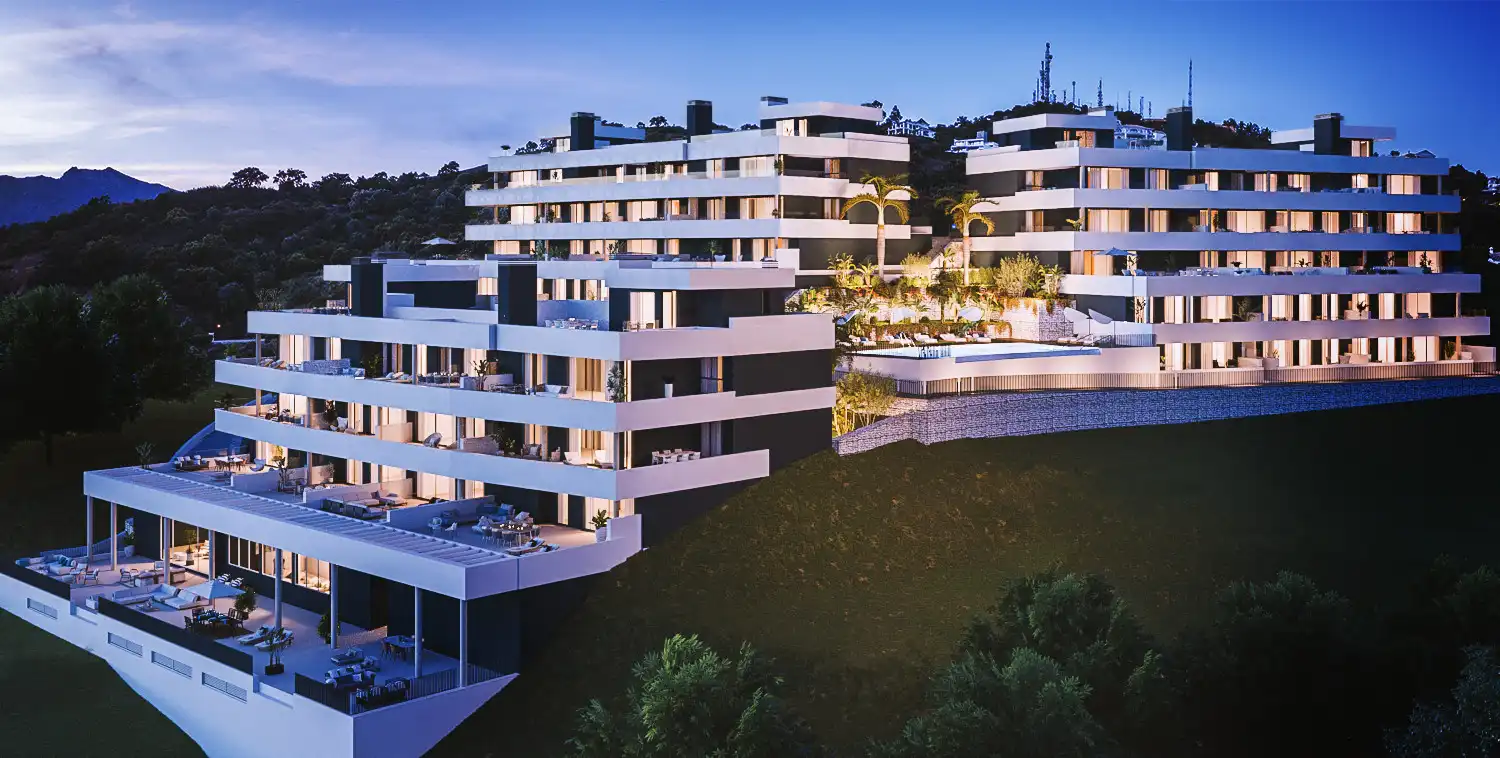 Exterior view of Apartments for sale in Marbella  with Air Conditioner, Terrace and Swimming Pool