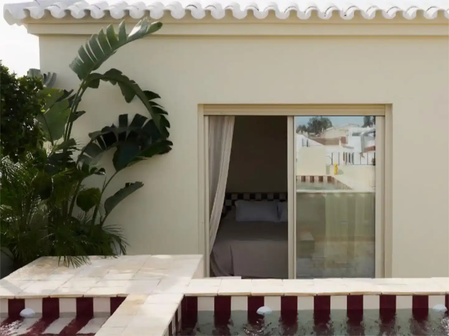 Terrasse von Haus oder Chalet zur Miete in Almonte mit Klimaanlage, Privatgarten und Schwimmbad
