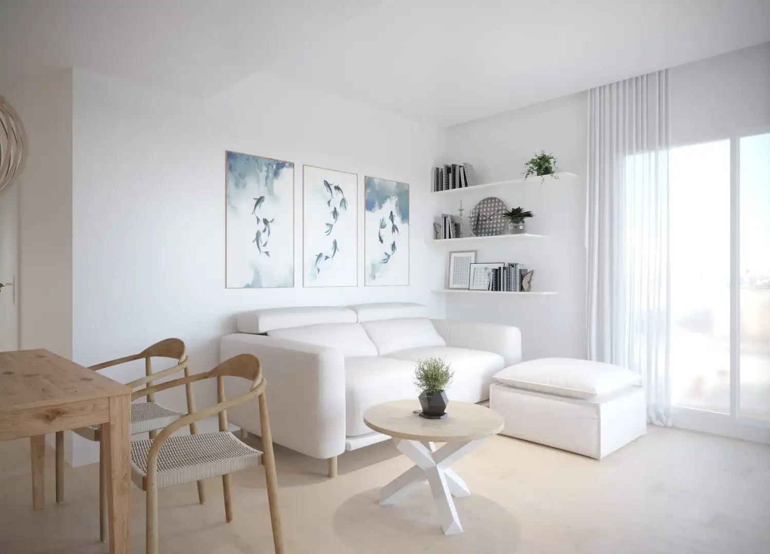 Wohnzimmer von Wohnung zum Verkauf in Santa Pola mit Klimaanlage